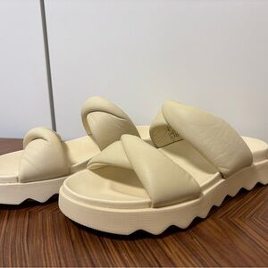 Sorel Cream Slide Sandals